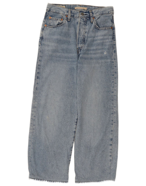 Levi's Damen Ribcage Straight Cropped Jeans W28 L25 Blaue Baumwolle
