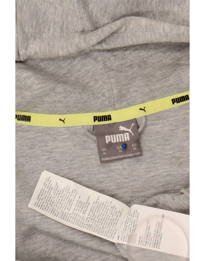 Puma Herren-Kapuzenpullover mit Reißverschluss, XL, graue Baumwolle