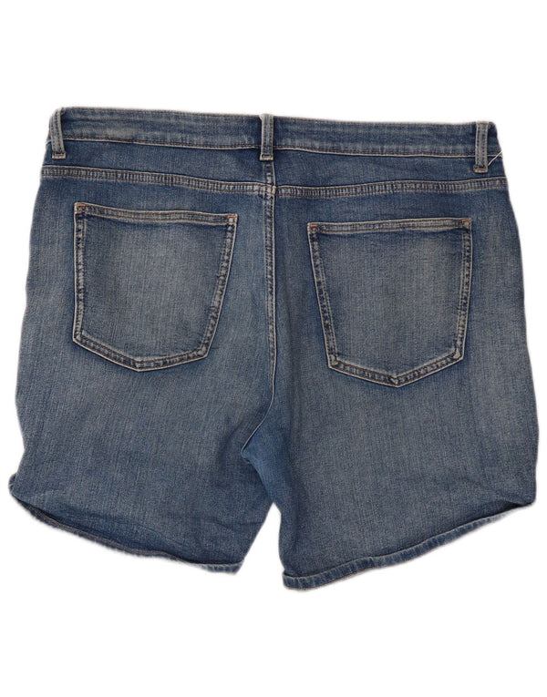 Marks & Spencer Damen-Jeansshorts mit hoher Taille, UK 16, Größe L W38, Blau