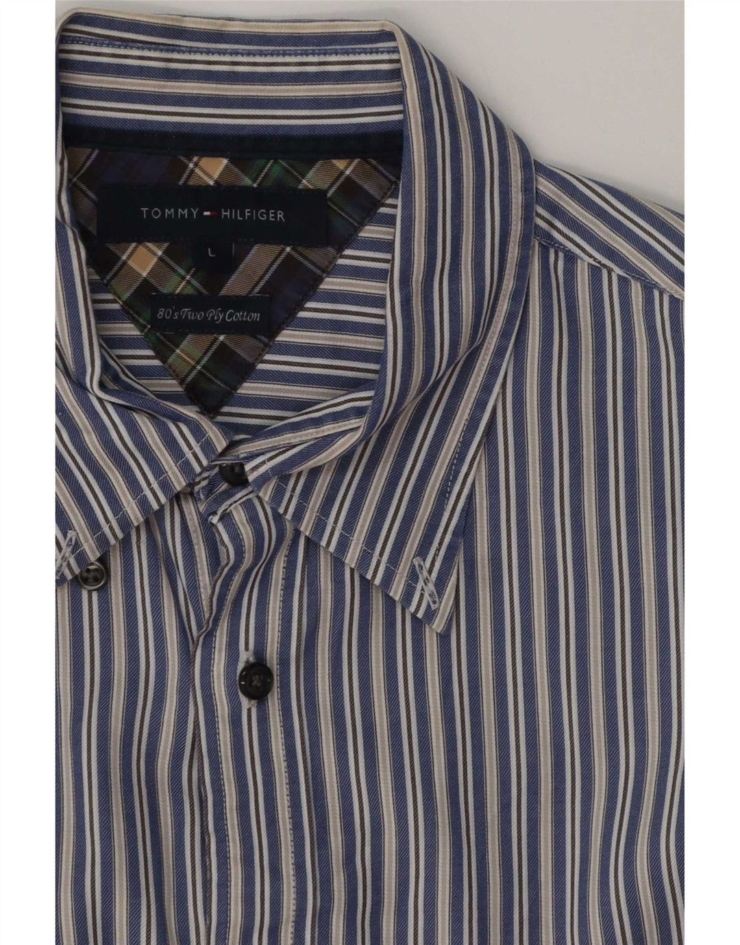 Tommy Hilfiger Herrenhemd, groß, blau gestreift, Baumwolle