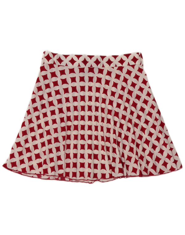 Zara Damen Minirock Medium W28 Weiß Geometrisch