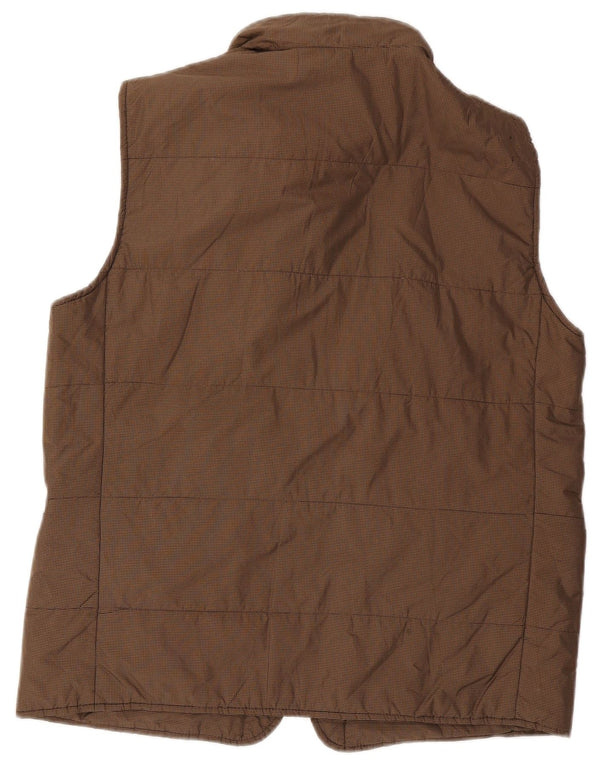 Henry Cottons Herren-Weste mit Kapuze, gepolstert, Größe 54, 2XL, braunes Gingham-Polyester