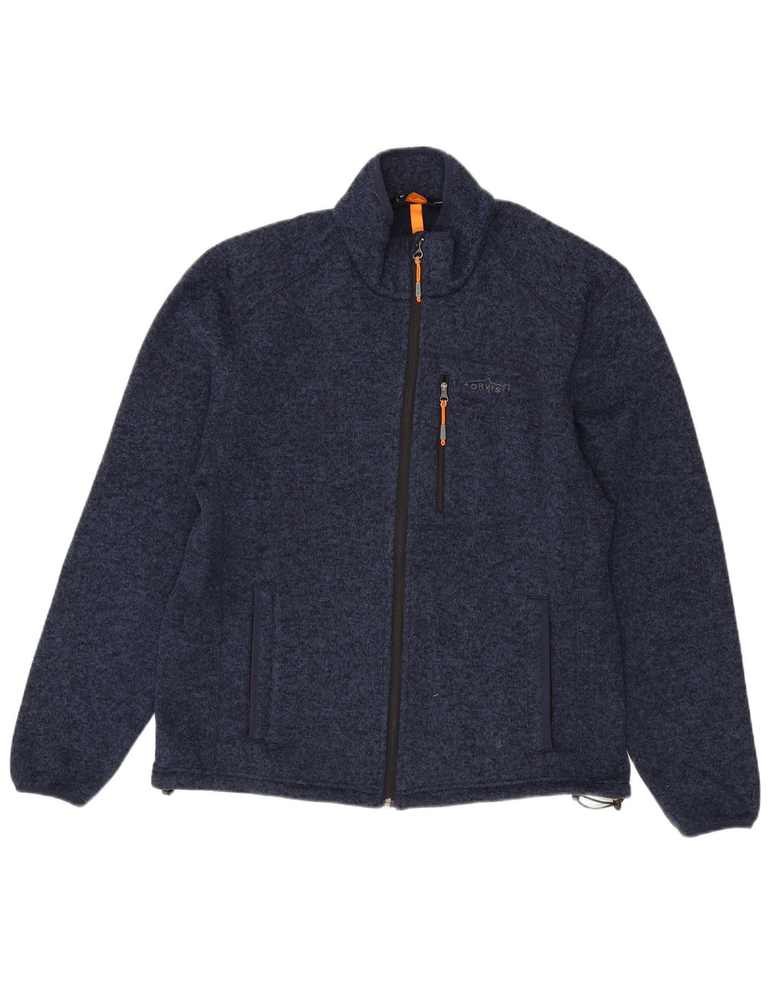 Orvis Herren-Trainingsanzug-Oberteil, Mittelgroßes marineblau geflecktes Polyester