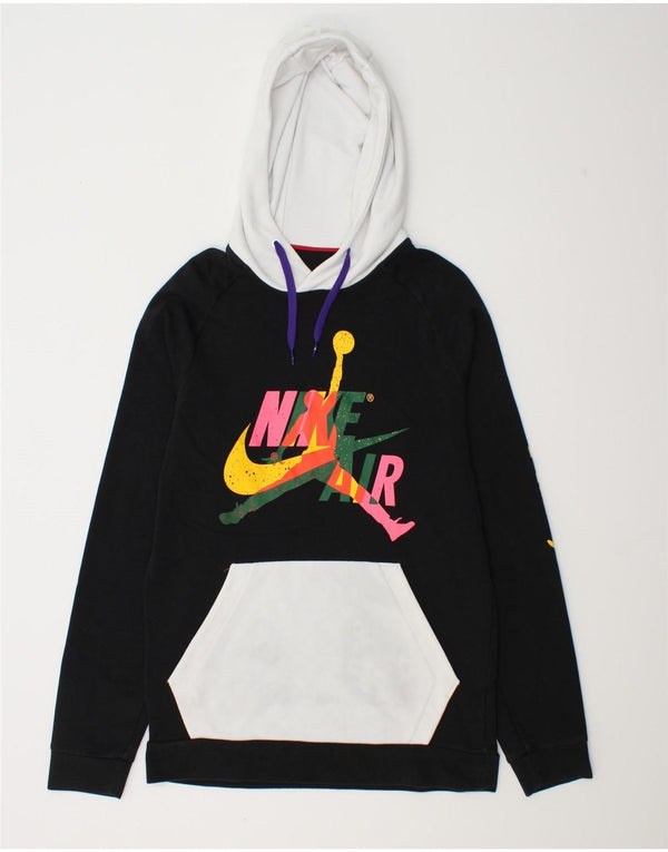 Nike Herren-Kapuzenpullover mit Grafik, mittelschwarz, Colourblock-Baumwolle