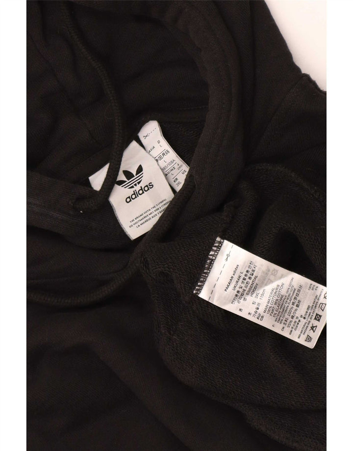 Adidas Herren Kapuzenpullover, groß, aus schwarzer Baumwolle