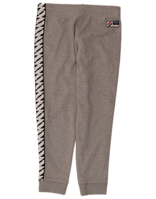 Superdry Herren-Trainingsanzug-Hose mit Grafik, mittelgrau, Farbblock-Design