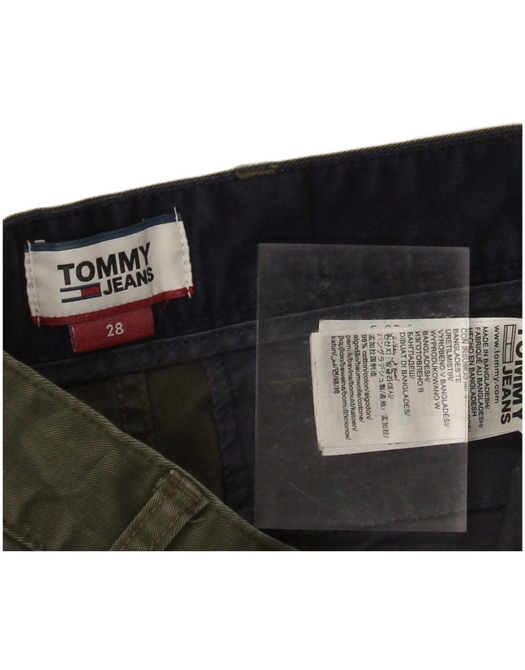 TOMMY HILFIGER Damen Chinoshorts W28 Medium Khaki Baumwolle