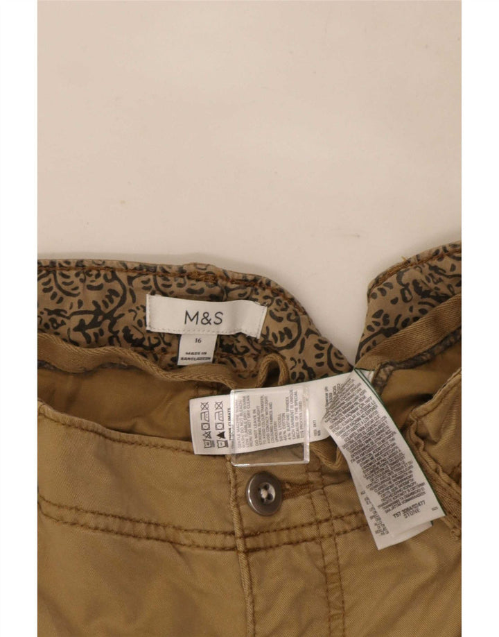 Marks & Spencer Damen Cargoshorts UK 16 Large W34 Beige Lycra