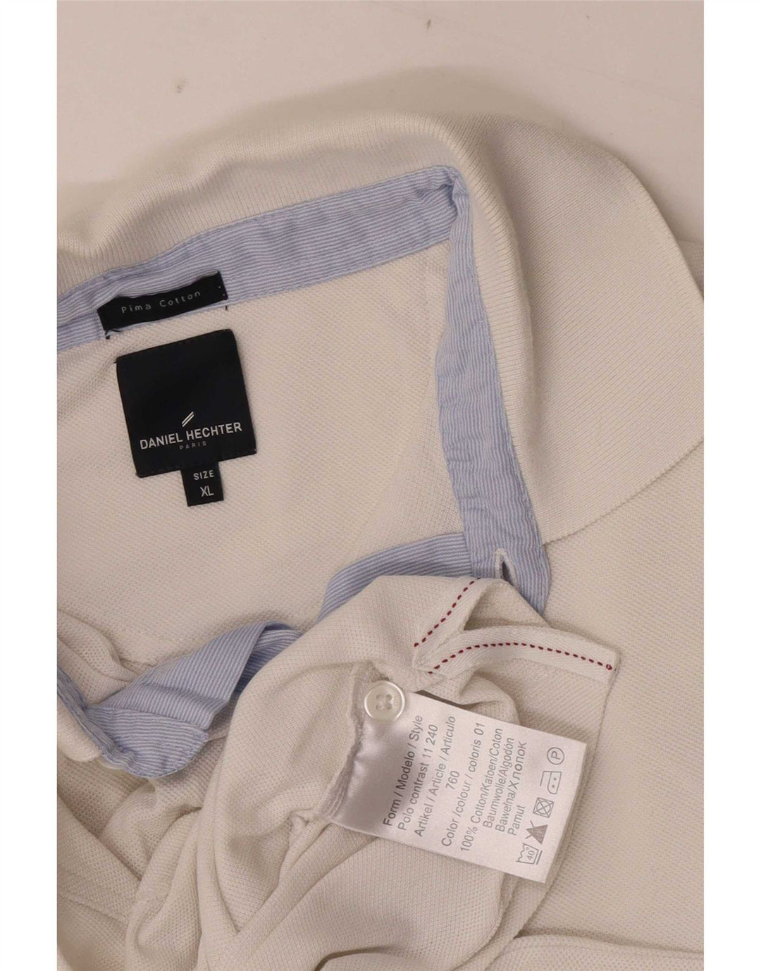 Daniel Hechter Herren Poloshirt XL Weiße Baumwolle