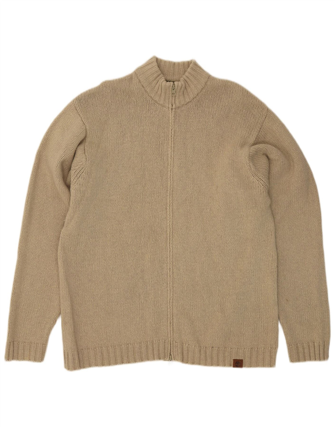 Timberland Herren Strickjacke XL Beige Lammwolle