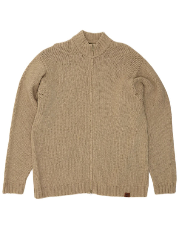 Timberland Herren Strickjacke XL Beige Lammwolle