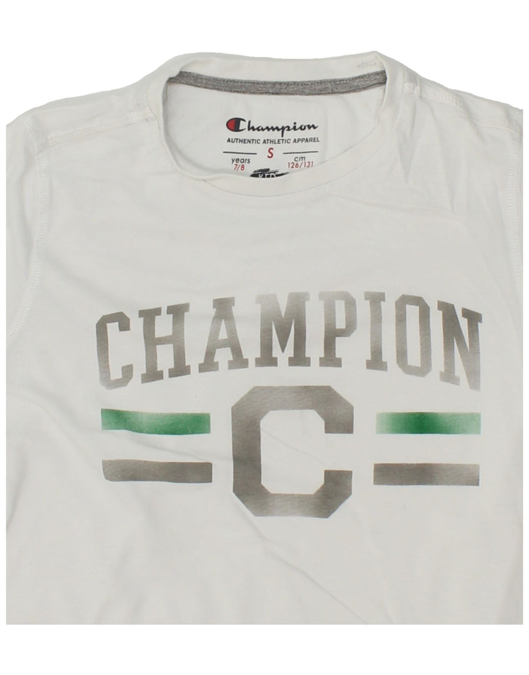 CHAMPION Boys Graphic T-Shirt Top 7-8 Years Small White Vintage Champion and Second-Hand Champion from Messina Hembry 