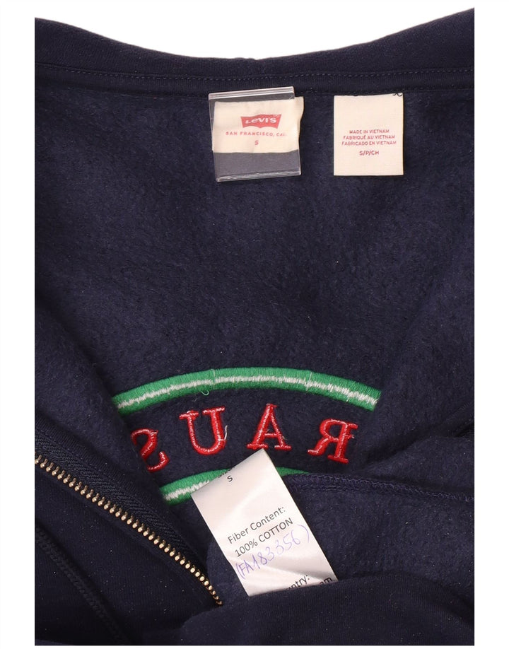 LEVI'S Damen-Kapuzenpullover in Übergröße mit grafischem Reißverschluss, Gr. 10, Marineblau