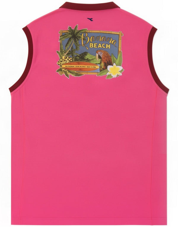 Diadora Womens Graphic Vest Top UK 18 XL Rosa Baumwolle