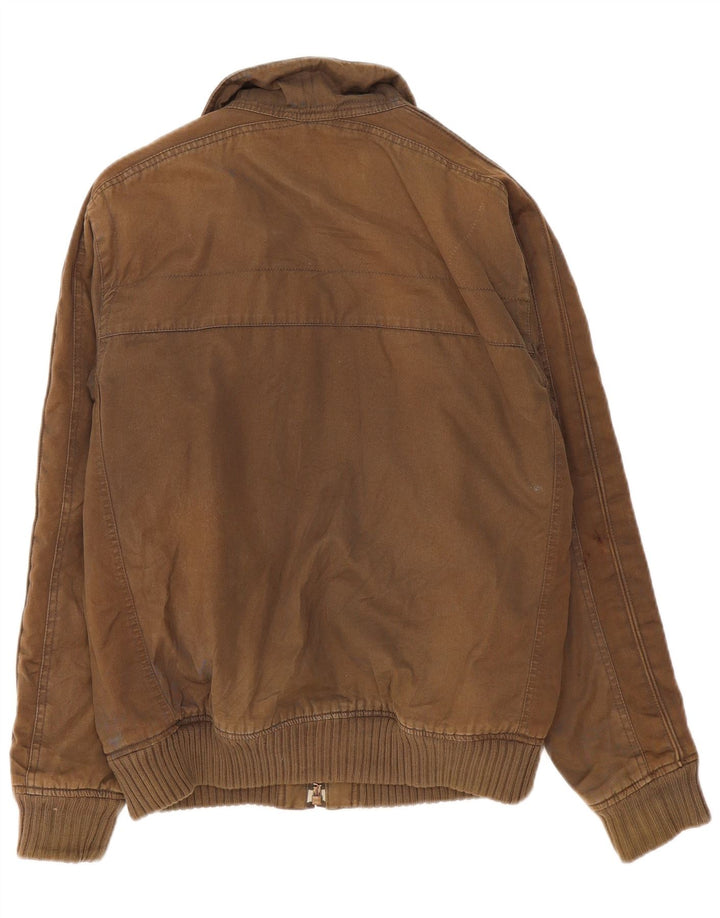 Marks & Spencer Herren Bomberjacke UK 36 Small Khaki Baumwolle