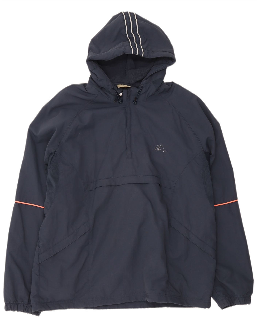 Adidas Herren-Anorakjacke mit Kapuze, UK 42/44, großes marineblaues Polyester