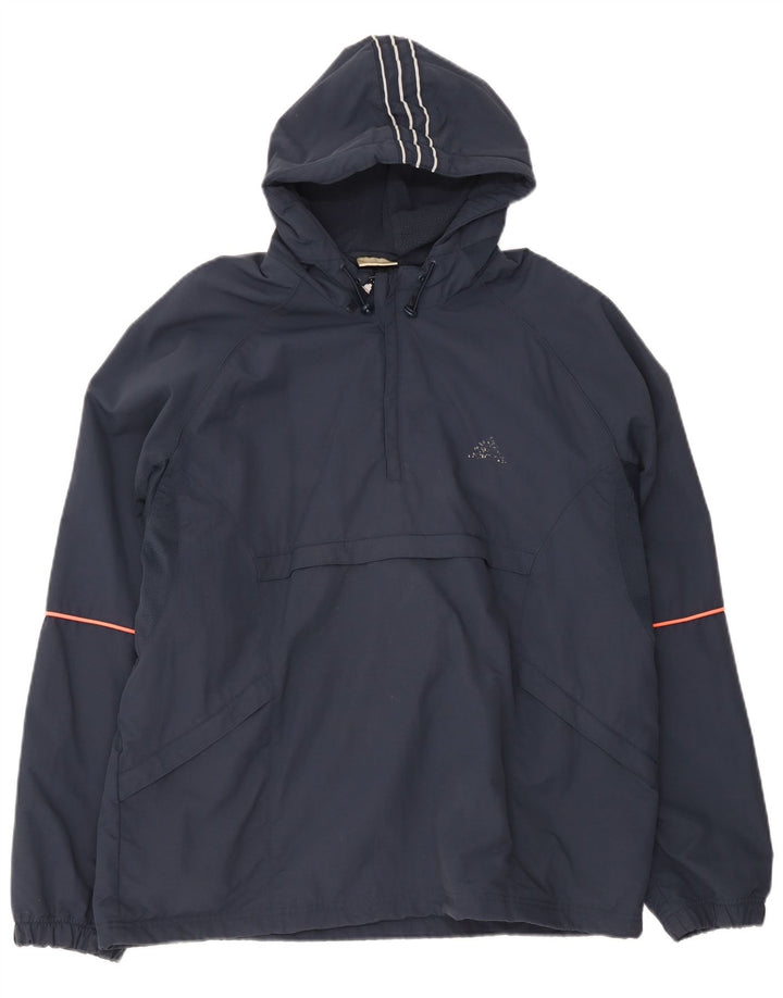Adidas Herren-Anorakjacke mit Kapuze, UK 42/44, großes marineblaues Polyester
