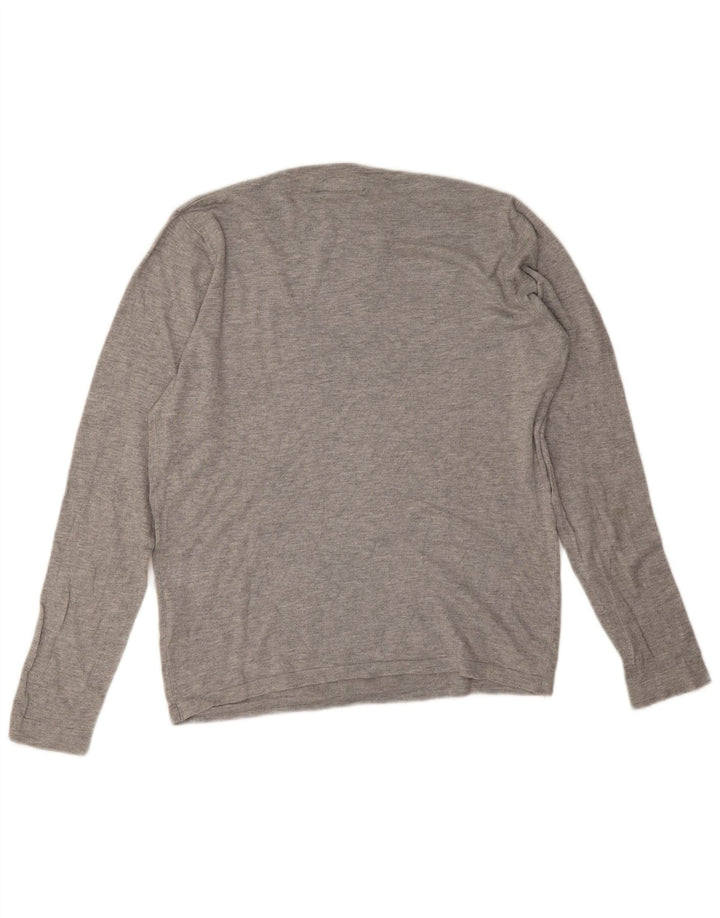 Zara Herren-Pullover mit Rundhalsausschnitt, mittelgraue Viskose