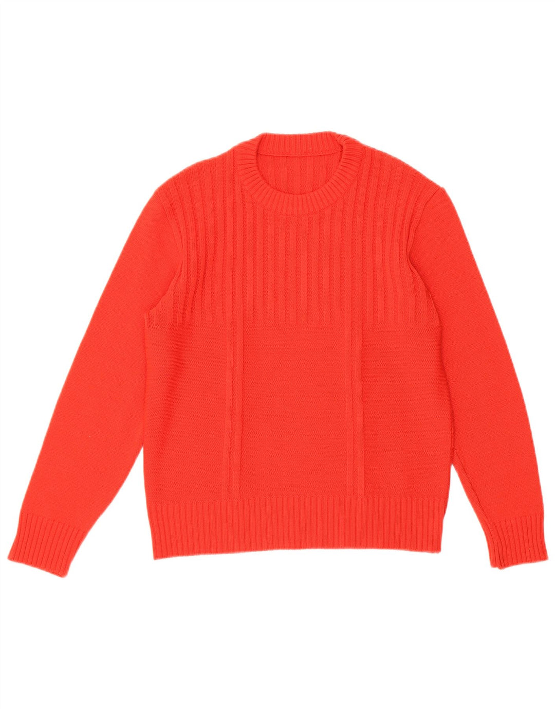 VINTAGE Womens Crew Neck Jumper Sweater UK 14 Medium Red Virgin Wool
