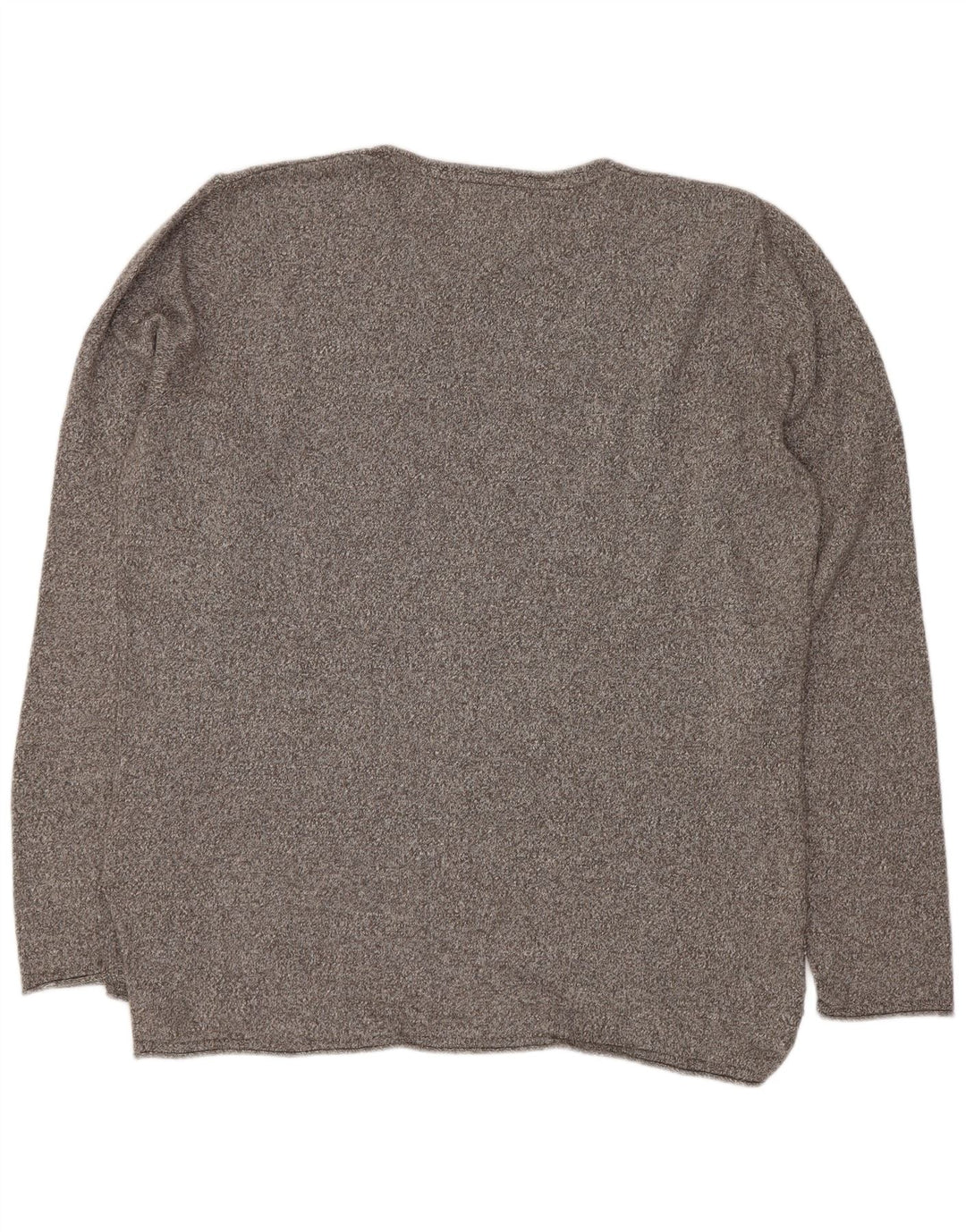 Tommy Hilfiger Herren-Pullover mit Rundhalsausschnitt, mittelgrau gefleckte Baumwolle