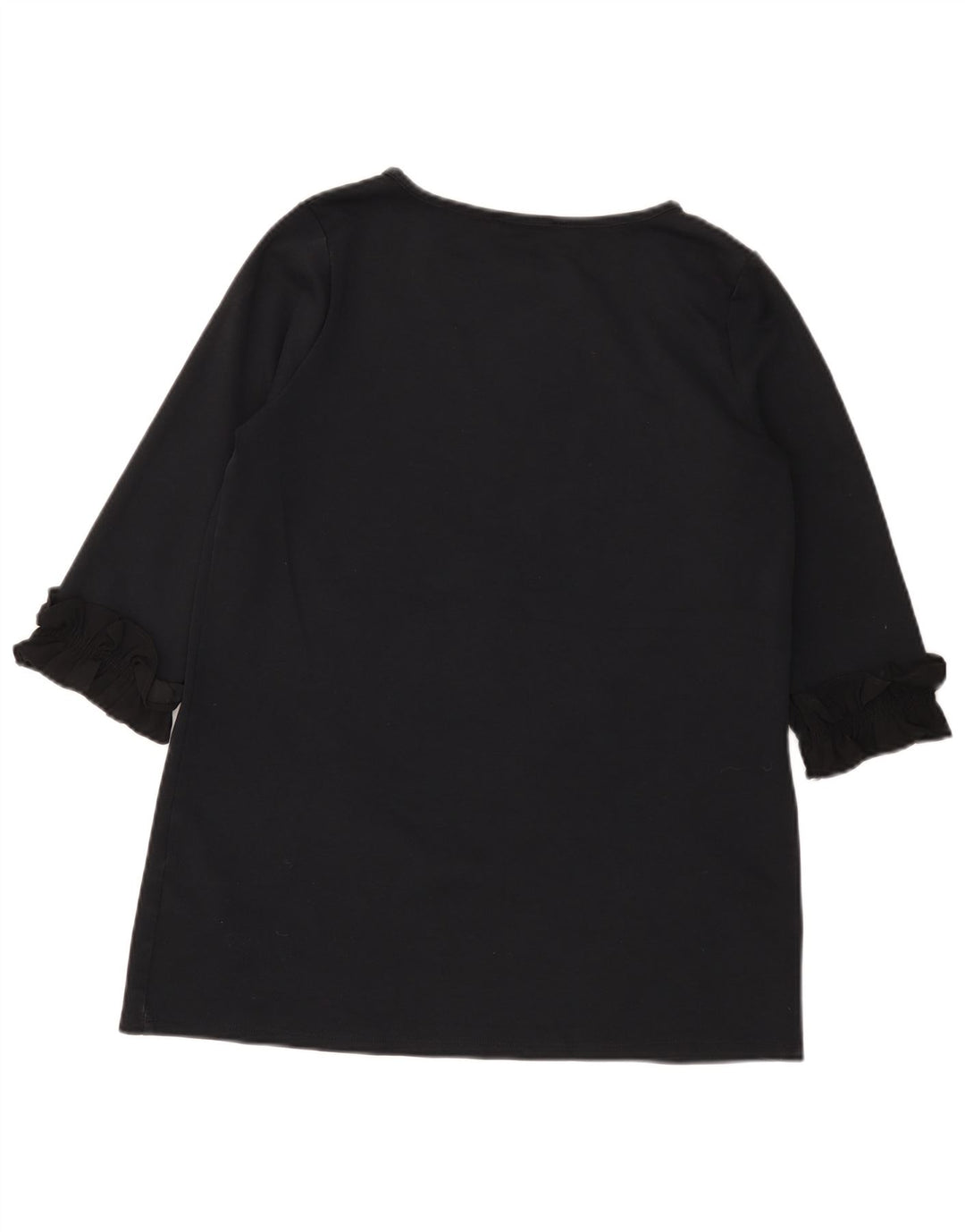 Marks & Spencer Damen-Tunika-Oberteil mit 3/4-Ärmeln, UK-Größe 12, mittelschwarz, Baumwolle