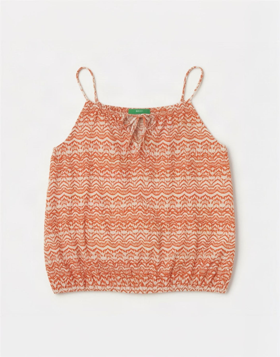 Übergroßes Cami-Top für Damen von Benetton, UK-Größe 44, aus mittelroter, geometrischer Baumwolle