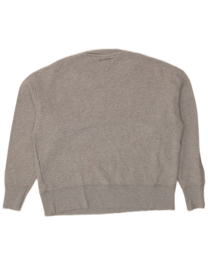 Tommy Hilfiger Herren-Sweatshirt-Pullover, große grau gefleckte Baumwolle