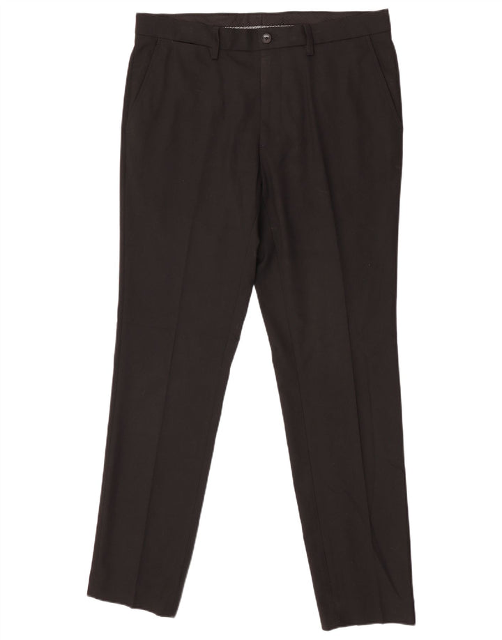Marks & Spencer Herren Skinny Anzughose W34 L31 Schwarz Polyester