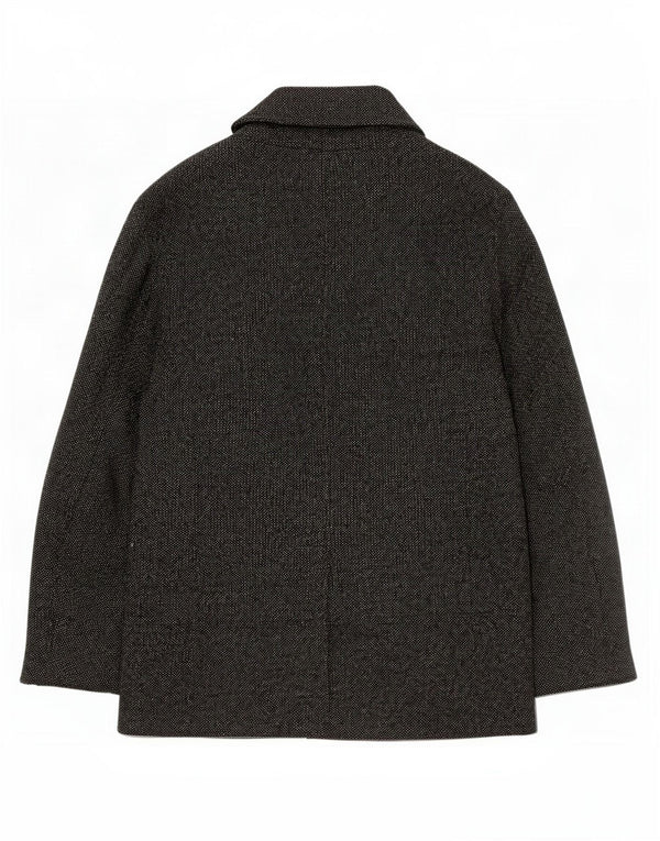 Zara Herren Pea Coat UK 40 Große graue Baumwolle
