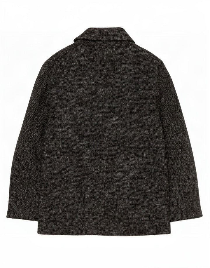 Zara Herren Pea Coat UK 40 Große graue Baumwolle