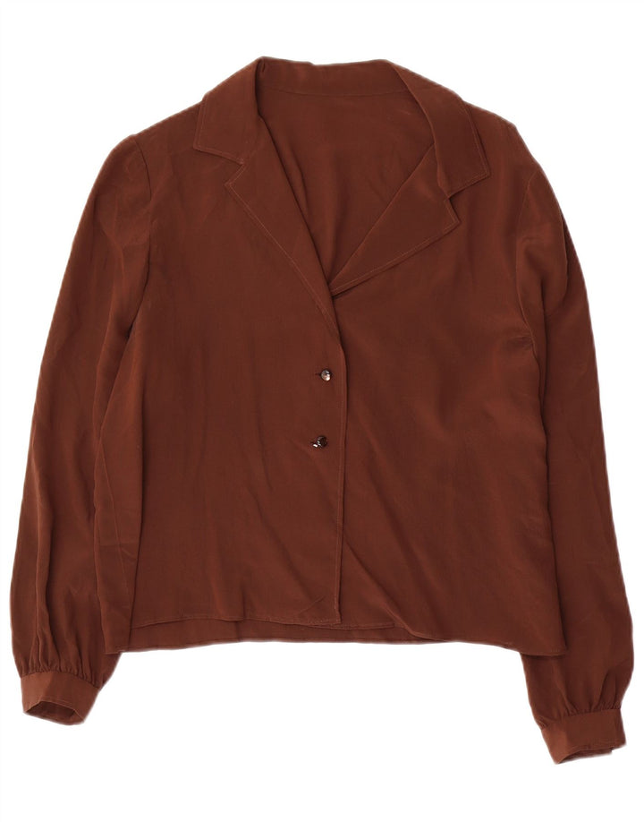 VINTAGE Damen Hemdbluse UK 16 Large Braun