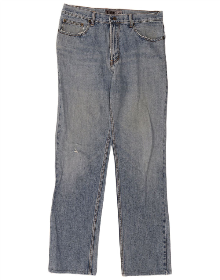 Lee Herren Riders Distressed Straight Jeans W34 L33 Blaue Baumwolle