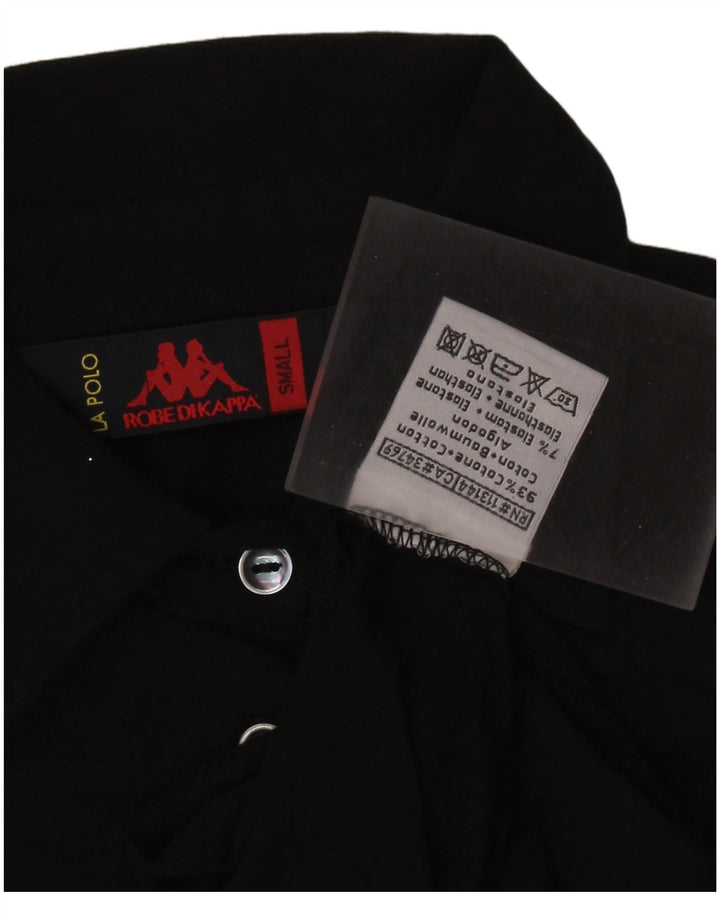 KAPPA Damen Poloshirt UK 8 Small Schwarz Baumwolle