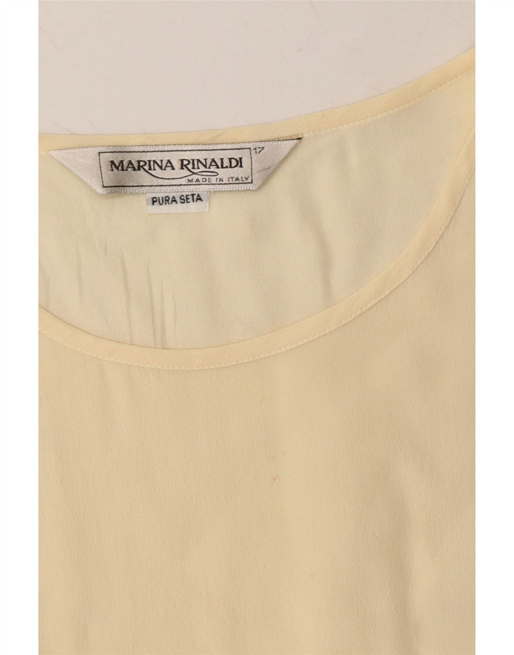 MARINA RINALDI Womens Blouse Top Size 17 Small Beige Silk Vintage Marina Rinaldi and Second-Hand Marina Rinaldi from Messina Hembry 