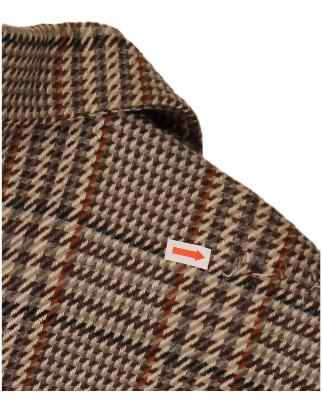 Vintage Damen 1 Knopf Blazer Jacke UK 20 2XL Braun karierte Wolle