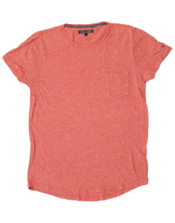 Tommy Hilfiger Mens T-Shirt Top Medium Red Flecked Cotton