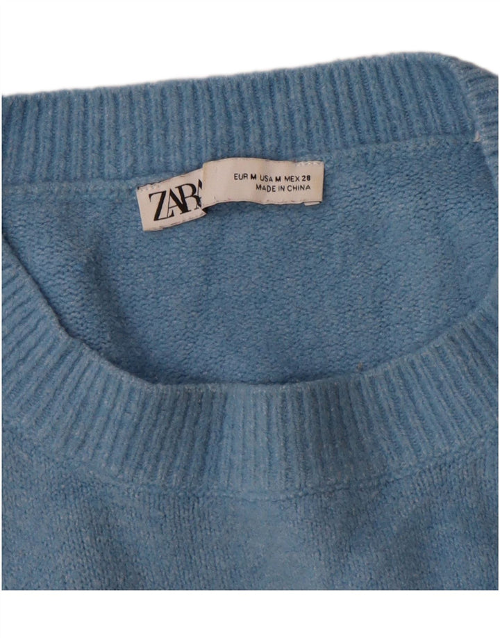 Zara Herren-Pullover mit Rundhalsausschnitt, Mittelblau