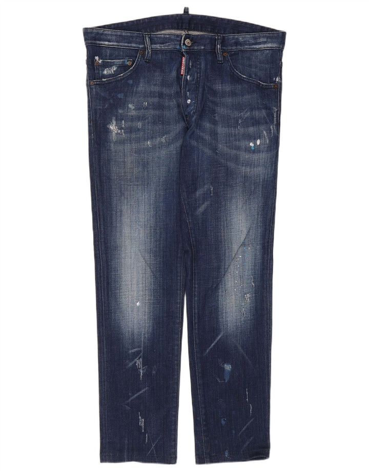 Dsquared2 Damen Distressed Slim Jeans IT 52 2XL W36 L29 Blaue Baumwolle