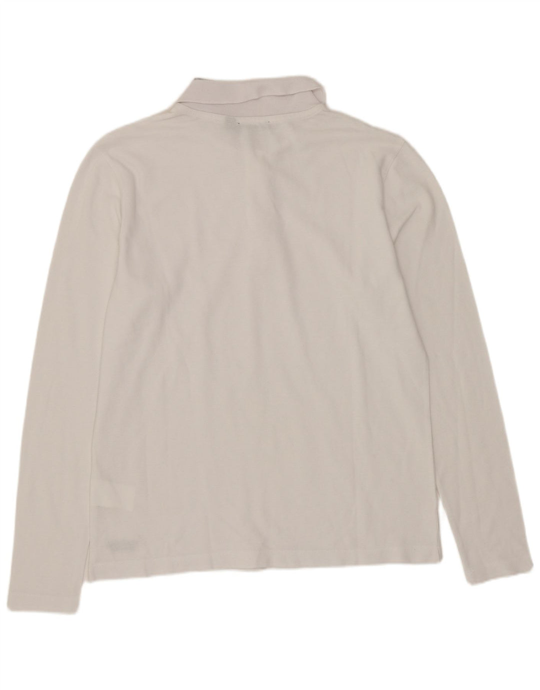 Calvin Klein Herren-Langarm-Poloshirt aus mittelweißer Baumwolle