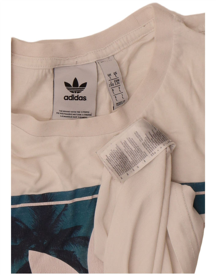 Adidas Herren T-Shirt mit Grafik, groß, aus weißer Baumwolle