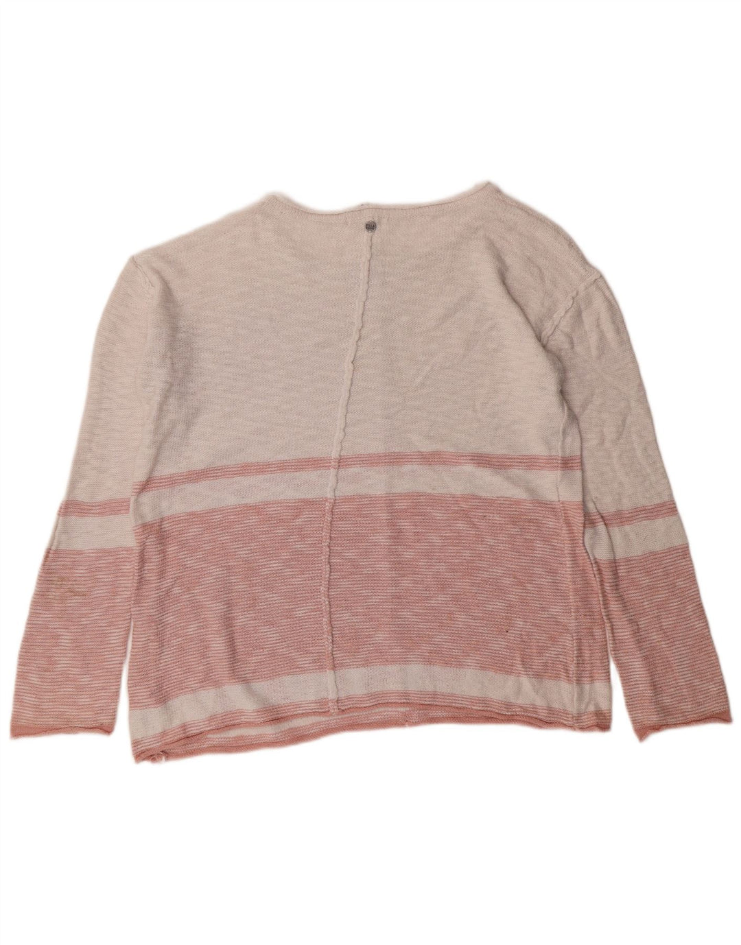 Billabong Damen-Pullover mit U-Boot-Ausschnitt, Gr. 10, klein, rosa, gestreift, Baumwolle