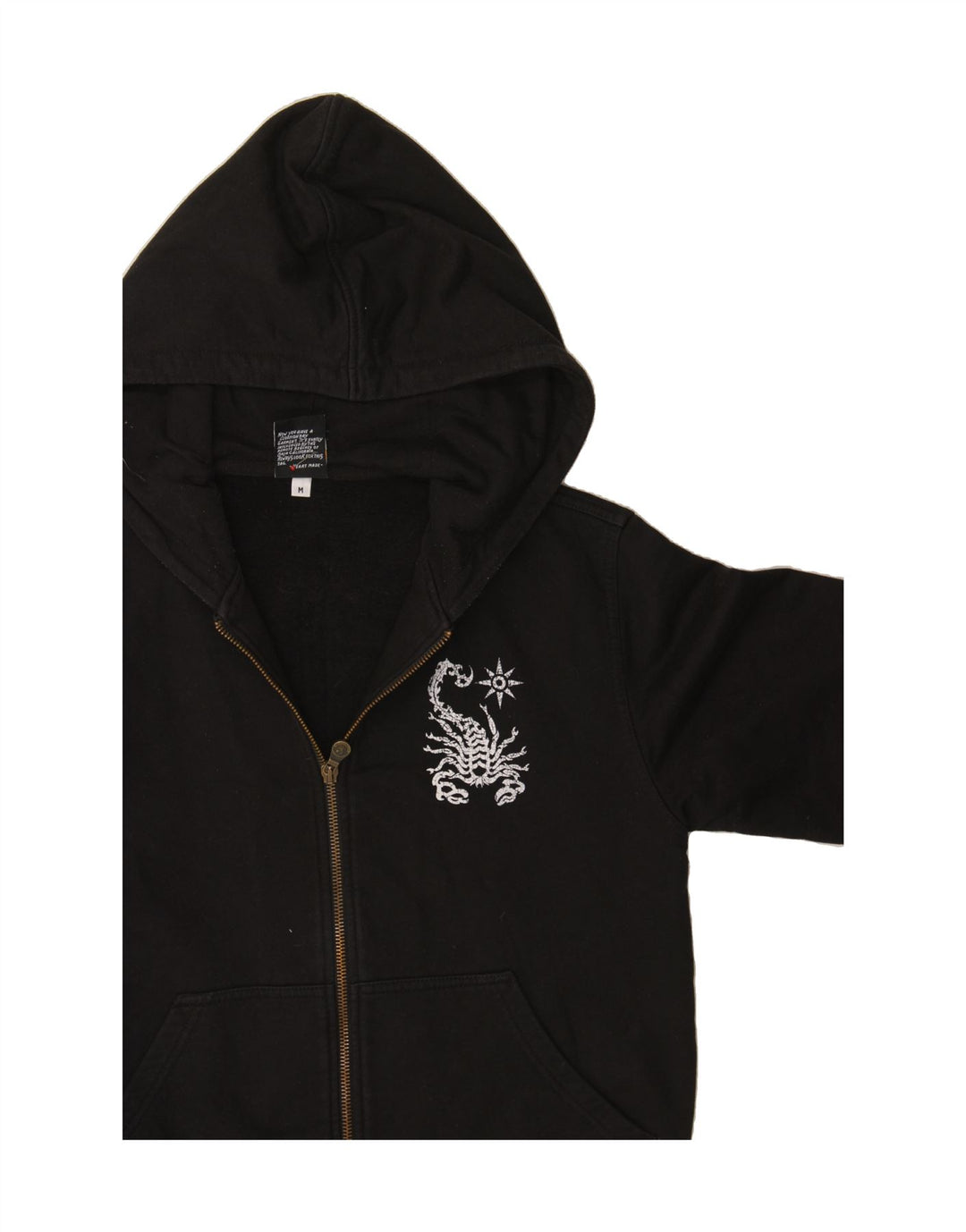 SCORPION BAY Boys Graphic Zip Hoodie Sweater 9-10 Years Medium Black Vintage Scorpion Bay and Second-Hand Scorpion Bay from Messina Hembry 