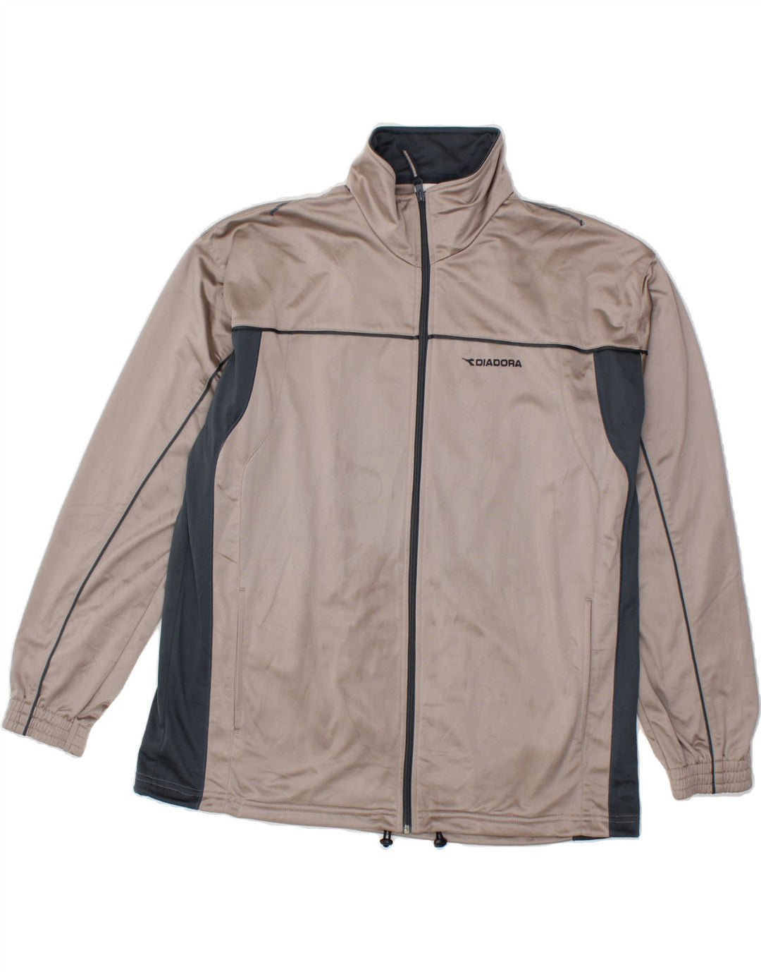 DIADORA Mens Tracksuit Top Jacket UK 44 XL Grey Colourblock Polyester Vintage Diadora and Second-Hand Diadora from Messina Hembry 
