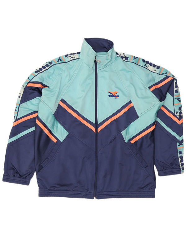 Diadora Herren-Trainingsanzugoberteil mit Grafik, UK 48, 2XL, Blau, Farbblock