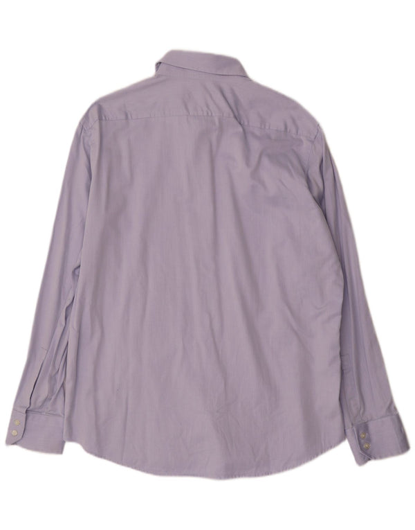 Hugo Boss Herren-Hemd in normaler Passform, Größe 44 17 1/2 XL, blaue Baumwolle
