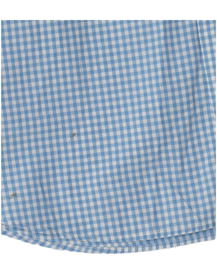 Boden Herren-Hemd mit normaler Passform, XL, blau, Gingham-Baumwolle