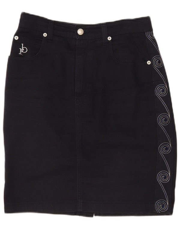 Roccobarocco Damen Bleistiftrock IT 44 Medium W28 Marineblau Geometrisch