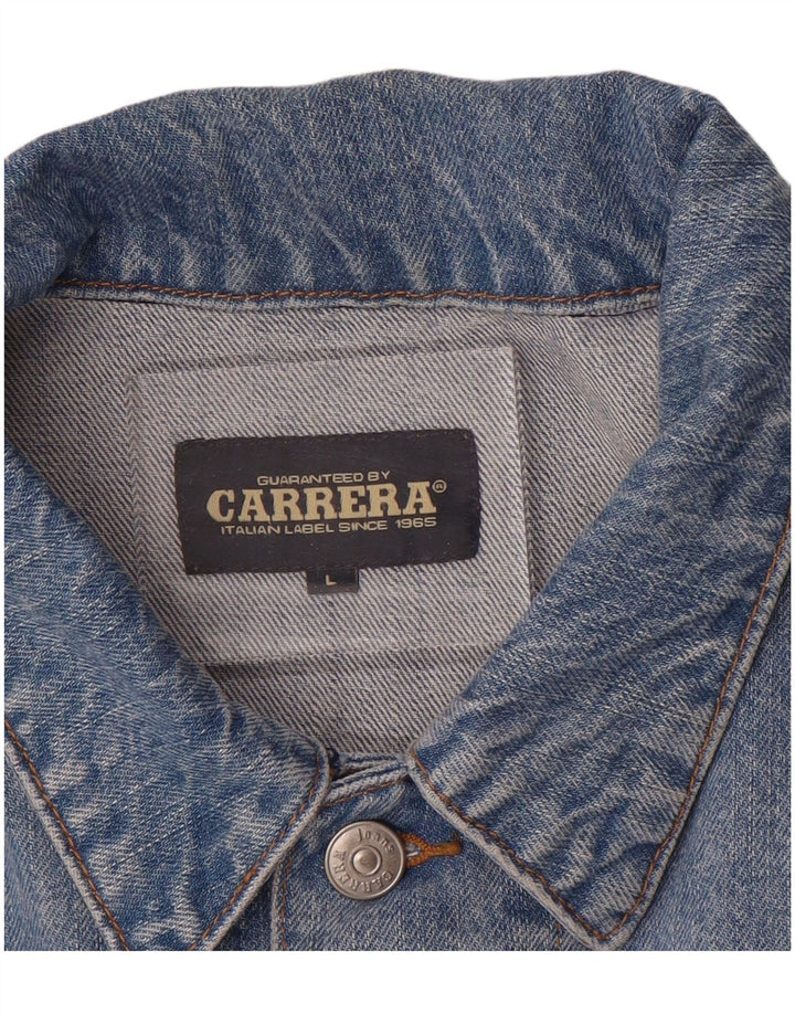 CARRERA Herren Jeansjacke UK 40 Große blaue Baumwolle