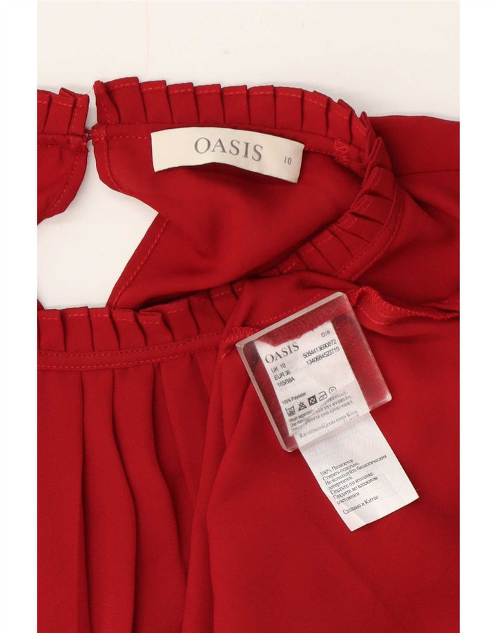 Oasis Damen-Blusenoberteil UK 10 Small Rot Polyester