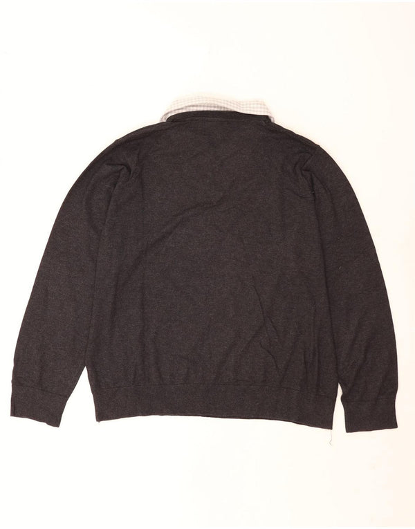 Marks & Spencer Mens Autograph V-Neck Jumper Sweater UK 44/46 XL Grey